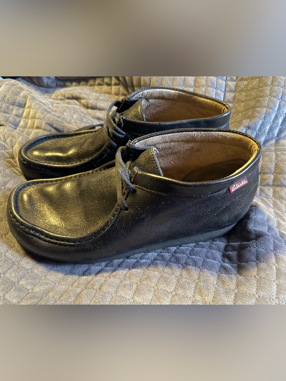 Clarks Black Men’s Leather Chukka Boots #bn1